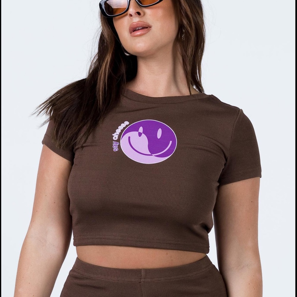 Brown princess polly cropped top